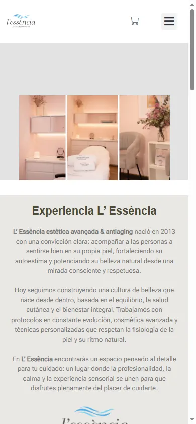 Versió mòbil de la web de L'Essència, L'Hospitalet de Llobregat