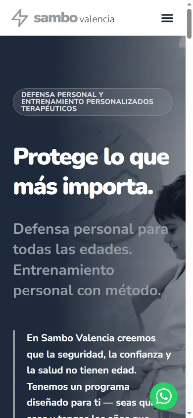 Versió mòbil de la web de Sambo Valencia, València