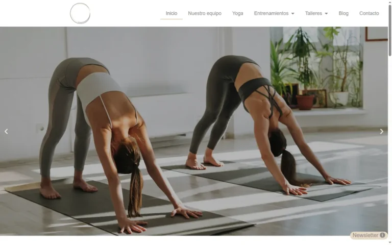 Pàgina d'inici de la web de Yoga Studio Barberà, ioga a Barberà del Vallès
