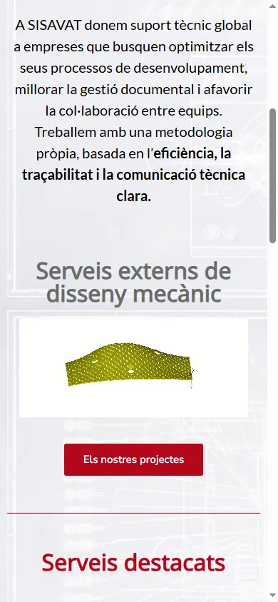 Versió mòbil de la web de Sisavat, Argentona