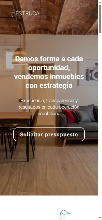 Versión móvil de la web de Estruca, Badalona