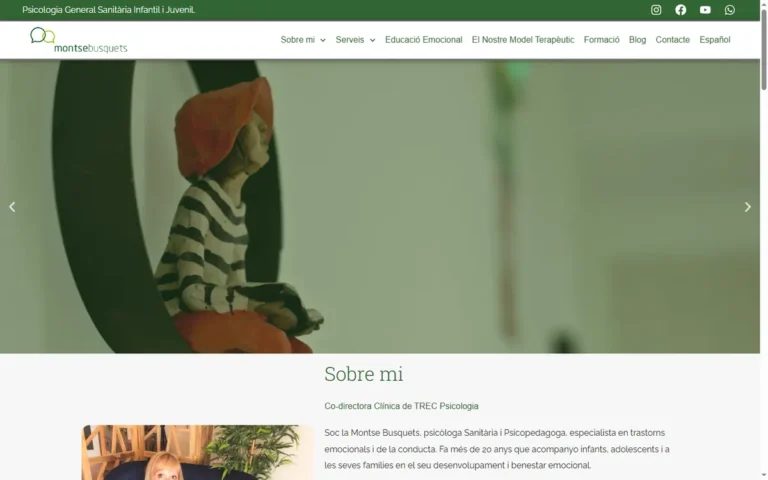 Página de inicio de la web de Montse Busquets, psicología infantil en Barcelona