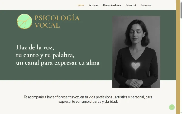 Página de inicio de la web de Psicología Vocal, psicología de la voz en Barcelona
