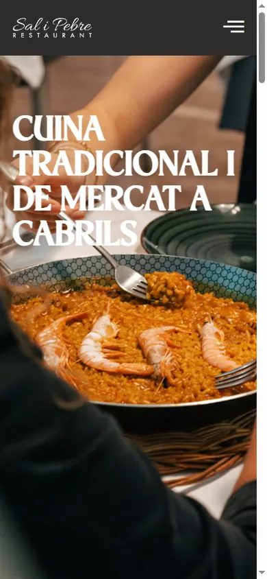 Versió mòbil de la web de Sal i Pebre, Cabrils
