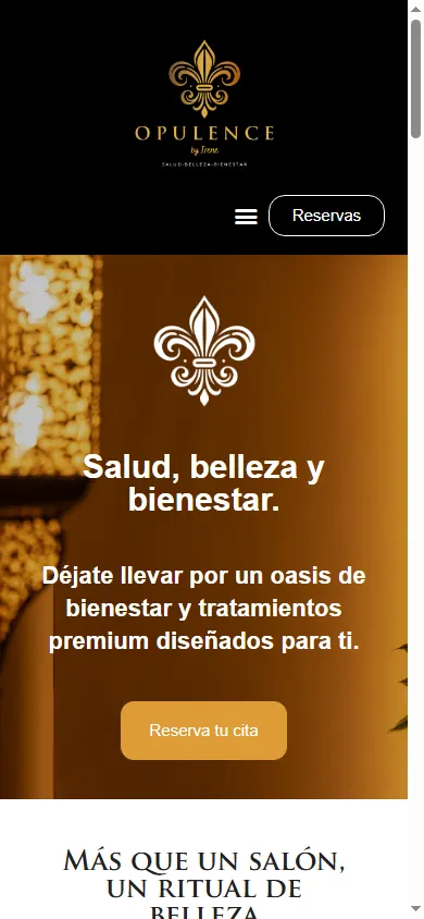 Versió mòbil de la web d'Opulence by Irene, Premià de Mar