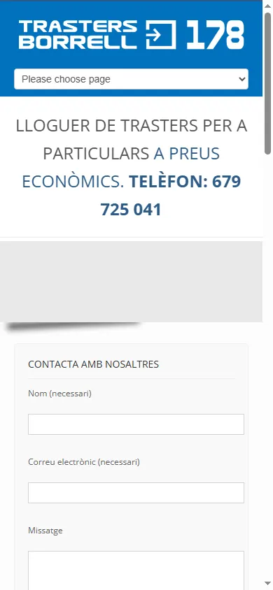 Versión móvil de la web de Trasters Borrell 178, Barcelona