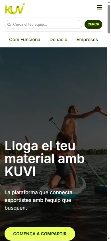 Versió mòbil de la web de Kuvi, Barcelona