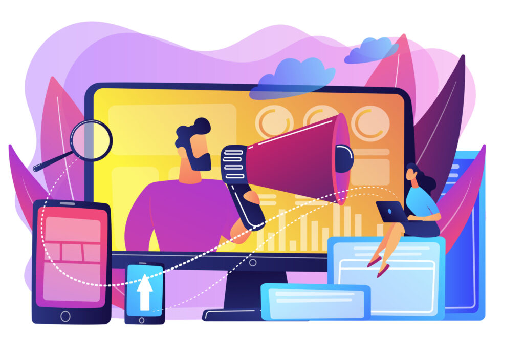 Conversación con un chatbot en una pantalla