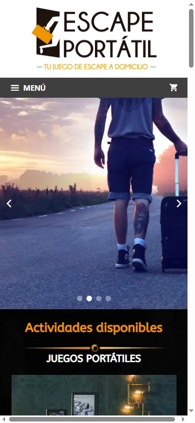 Versión móvil de la web de Escape Portátil, Madrid