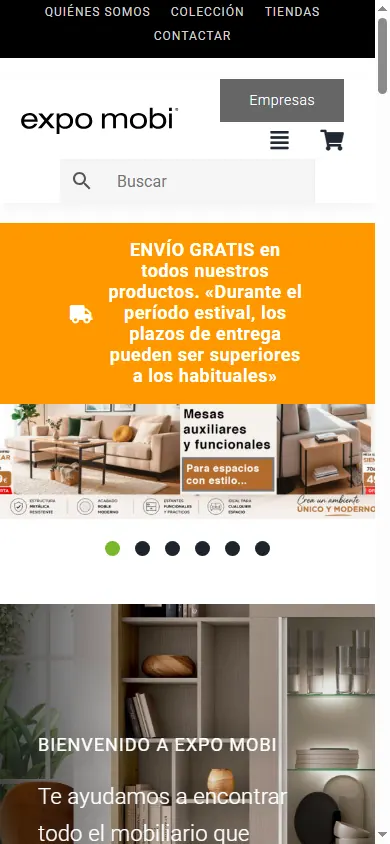 Versión móvil de la web de Expo Mobi, Sant Cugat del Vallès